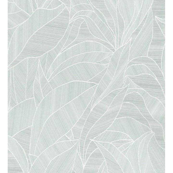 Papel pintado de hojas minimalistas con relieve color verde - Ancona Rib 685145
