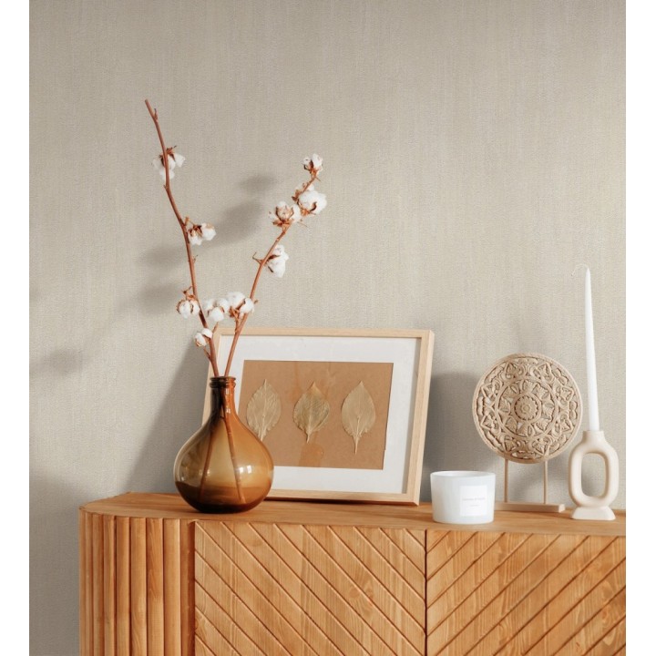 Papel pintado estuco cal efecto arenoso beige - Stucco Denim 685152