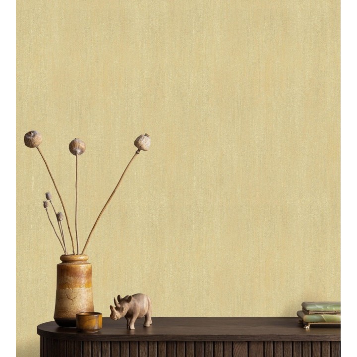 Papel pintado estuco cal efecto arenoso tonos mostaza - Stucco Denim 685153