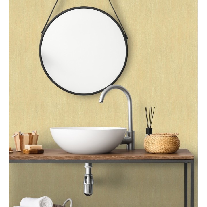 Papel pintado estuco cal efecto arenoso tonos mostaza - Stucco Denim 685153