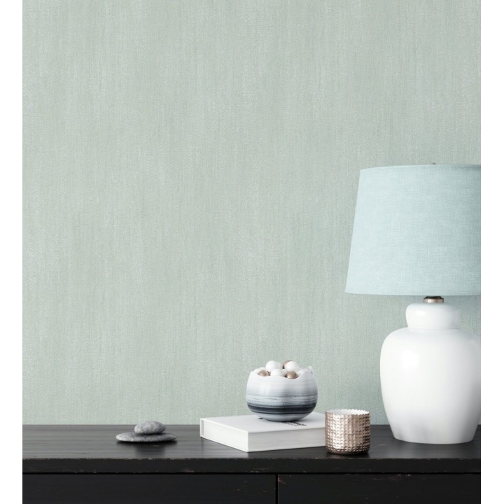 Papel pintado estuco cal efecto arenoso verde agua - Stucco Denim 685155