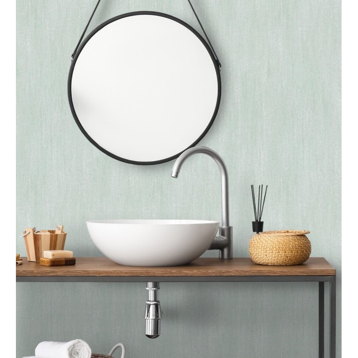 Papel pintado estuco cal efecto arenoso verde agua - Stucco Denim 685155