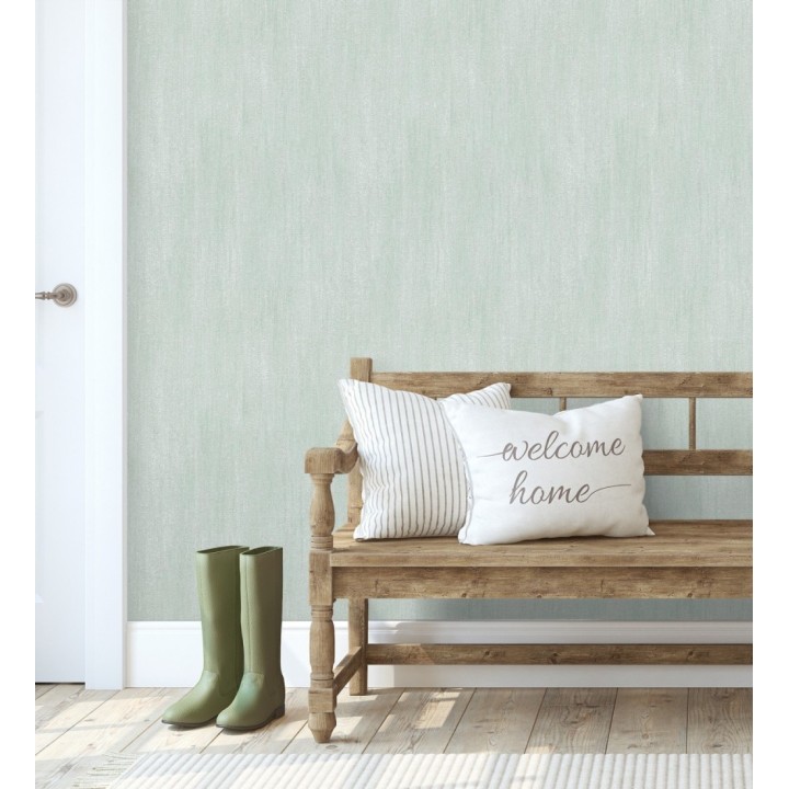 Papel pintado estuco cal efecto arenoso verde agua - Stucco Denim 685155
