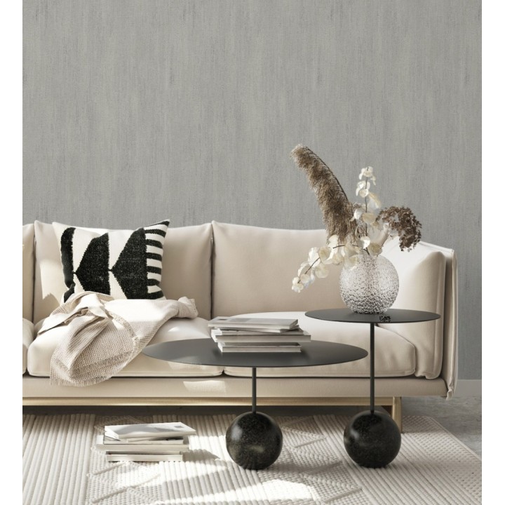 Papel pintado estuco cal efecto arenoso gris zinc - Stucco Denim 685157