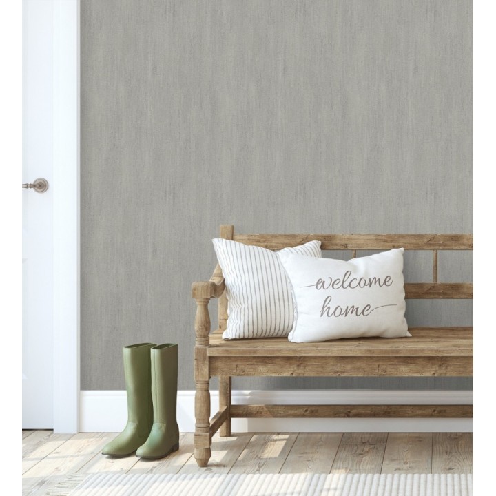 Papel pintado estuco cal efecto arenoso gris zinc - Stucco Denim 685157
