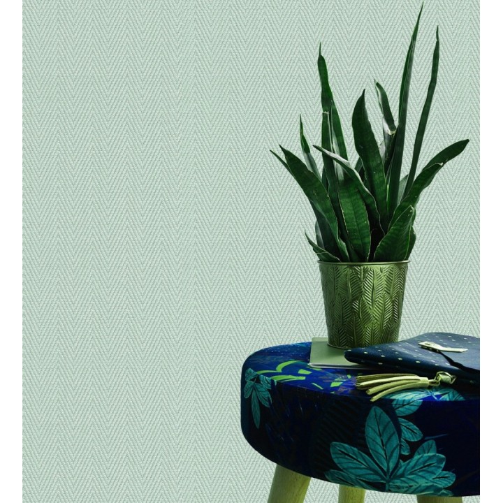 Papel pintado de espiga en relieve verde salvia repintable - Arles Chevroned 685160