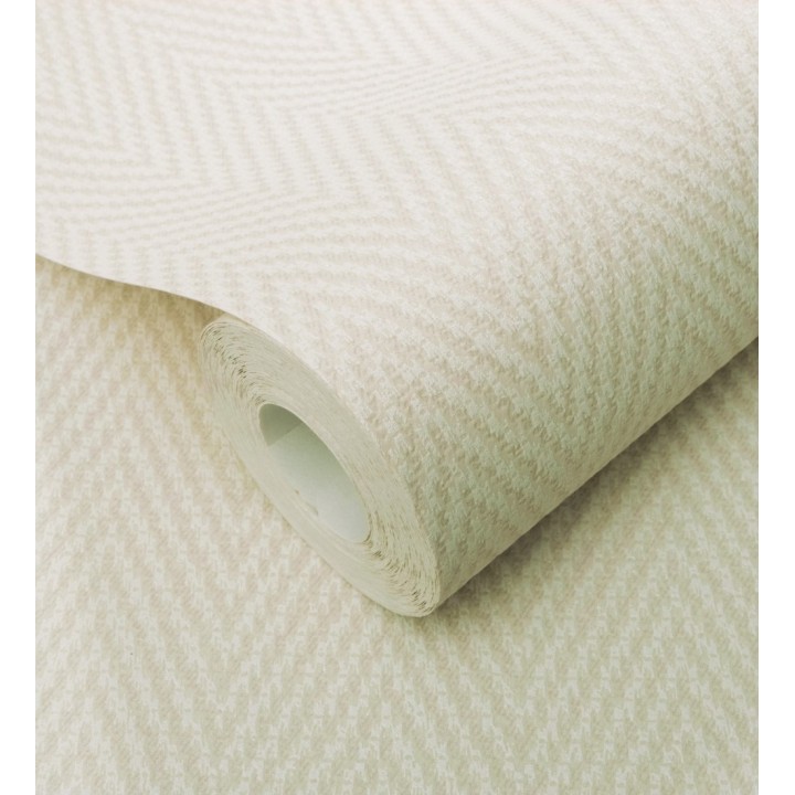 Papel pintado de espiga en relieve beige claro repintable - Arles Chevroned 685161