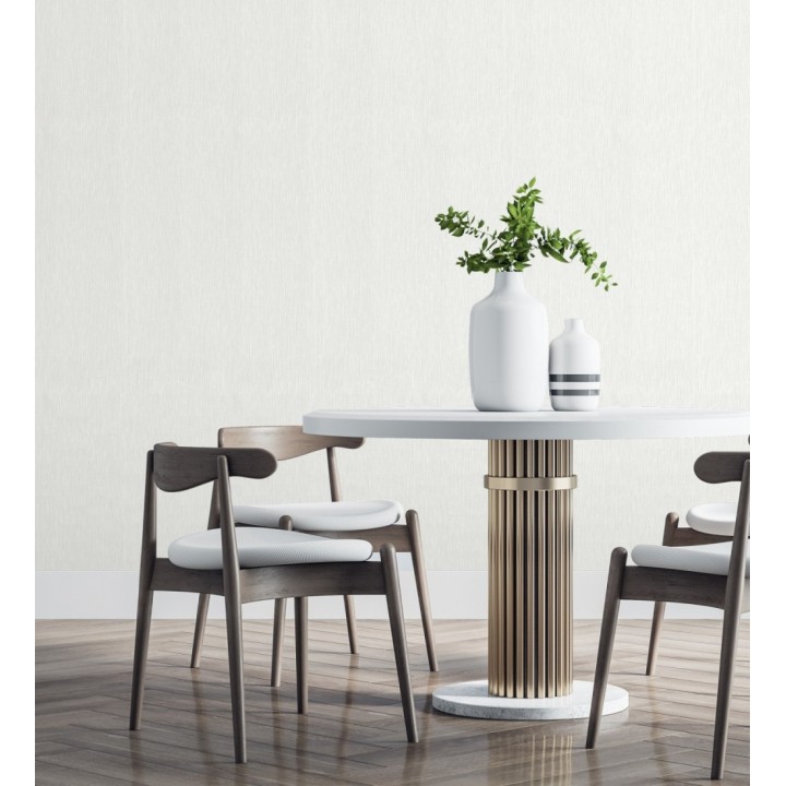 Papel pintado efecto metal blanco cepillado nácar en relieve - Essen Brushed 685163