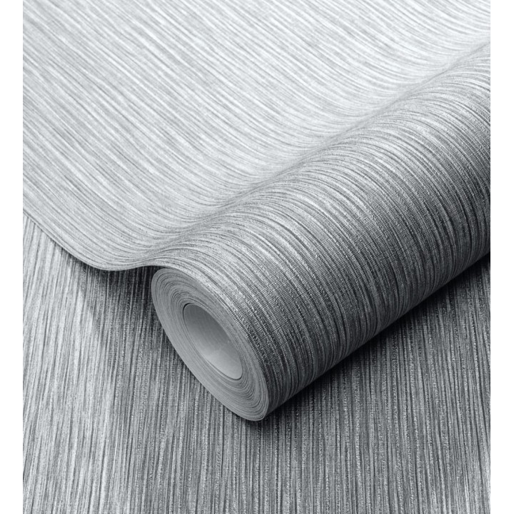 Papel pintado efecto aluminio cepillado gris en relieve - Essen Brushed 685164