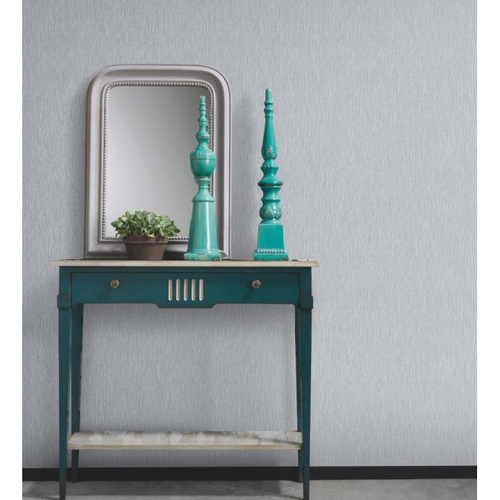 Papel pintado efecto aluminio cepillado gris en relieve - Essen Brushed 685164