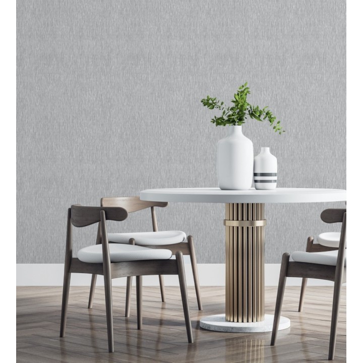 Papel pintado efecto aluminio cepillado gris en relieve - Essen Brushed 685164