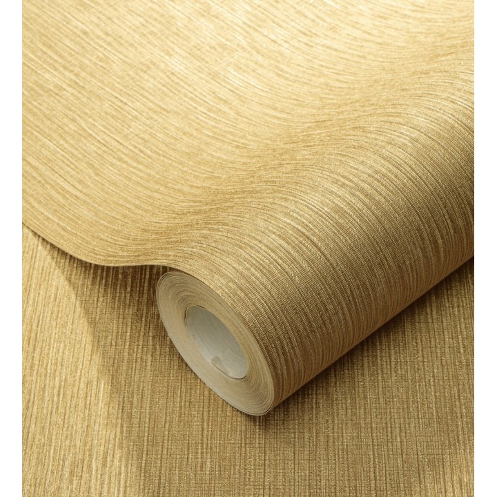 Papel pintado efecto metalizado en oro cepillado en relieve - Essen Brushed 685166