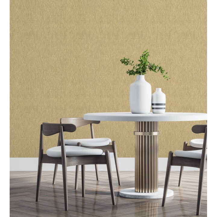 Papel pintado efecto metalizado en oro cepillado en relieve - Essen Brushed 685166