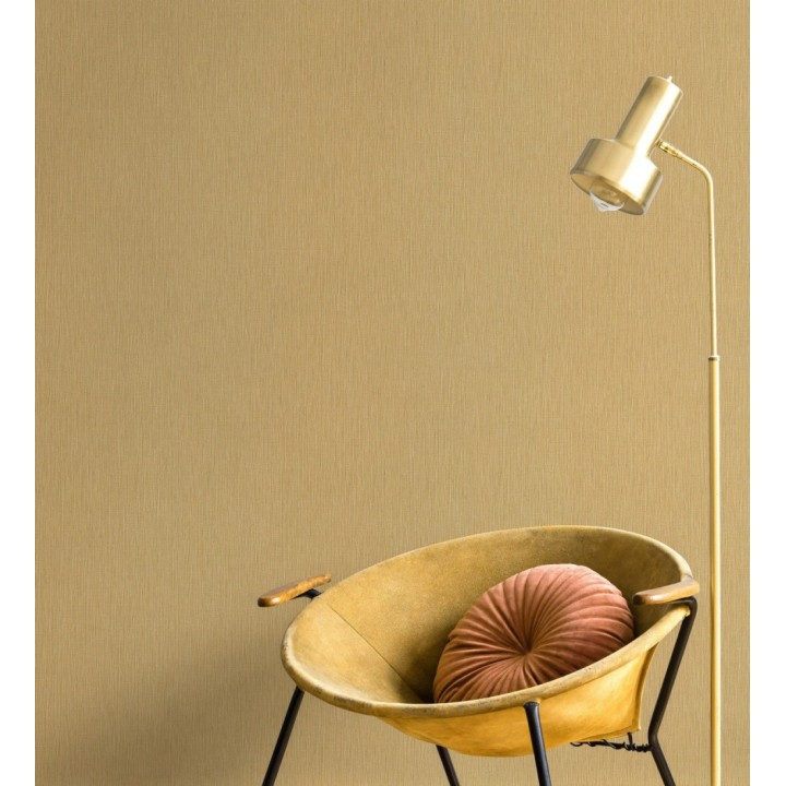 Papel pintado efecto metalizado en oro cepillado en relieve - Essen Brushed 685166