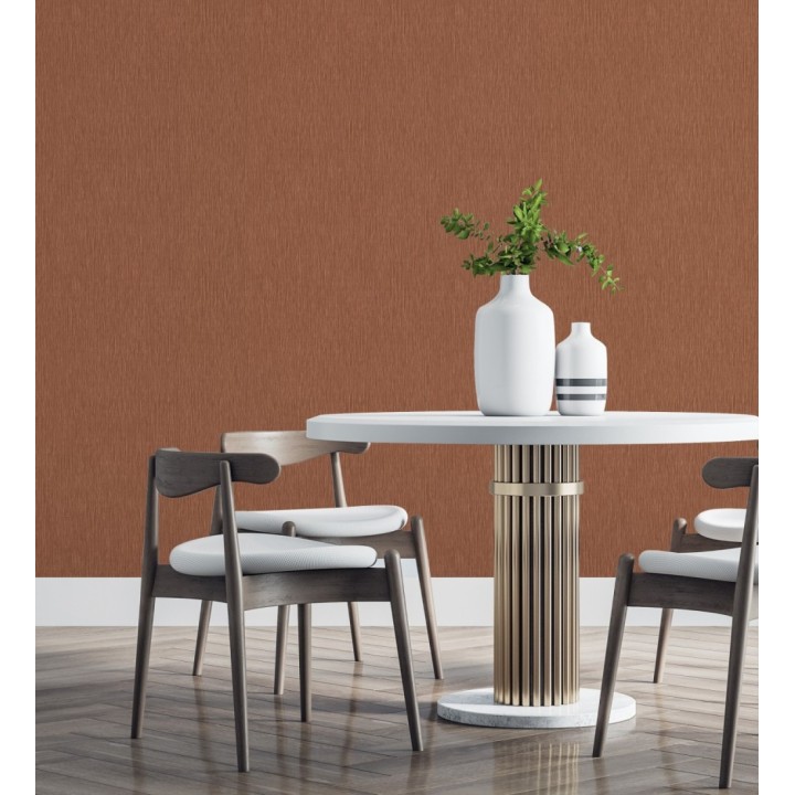 Papel pintado efecto metalizado cobre cepillado en relieve - Essen Brushed 685167