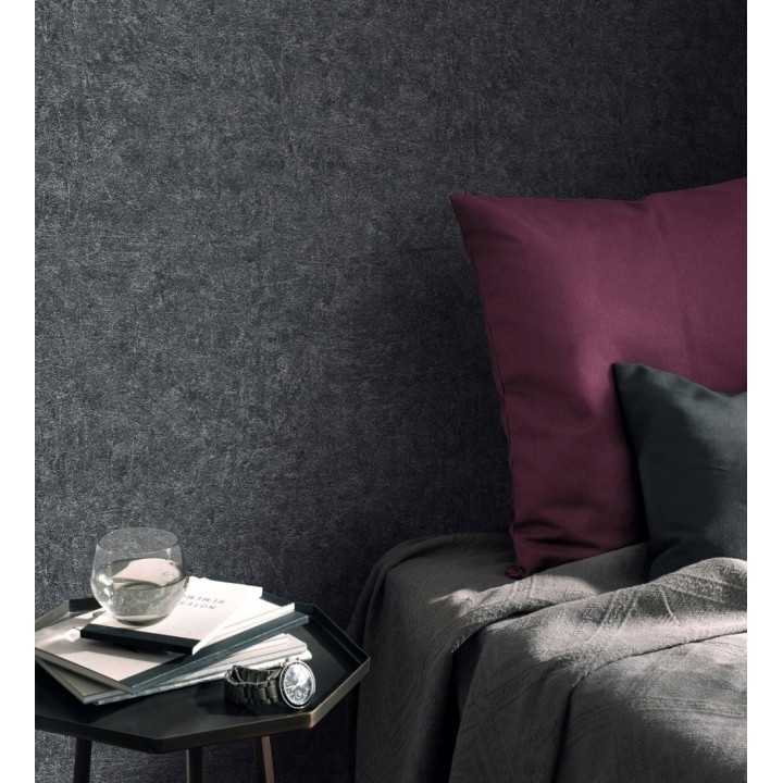 Papel pintado pizarra metalizada relieve diseño mineral - Etna Obsidian 685168