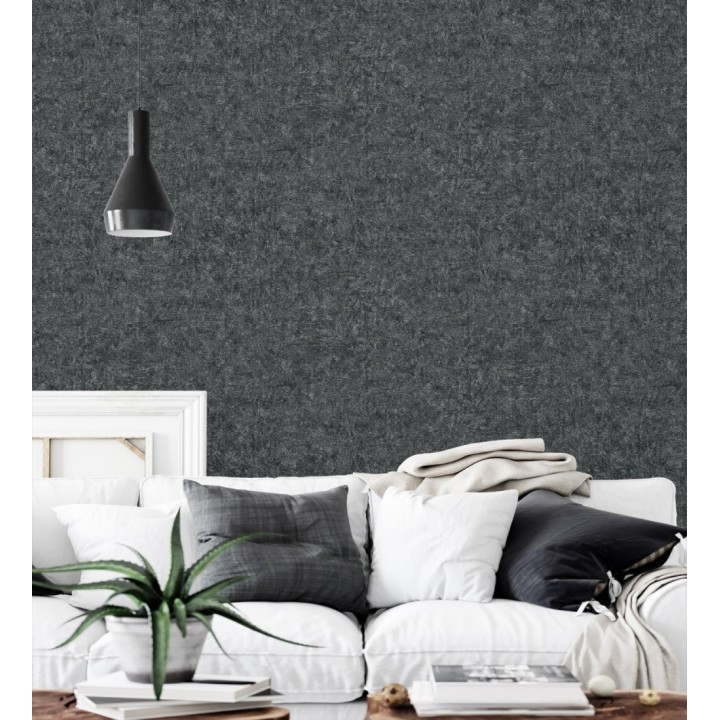 Papel pintado pizarra metalizada relieve diseño mineral - Etna Obsidian 685168