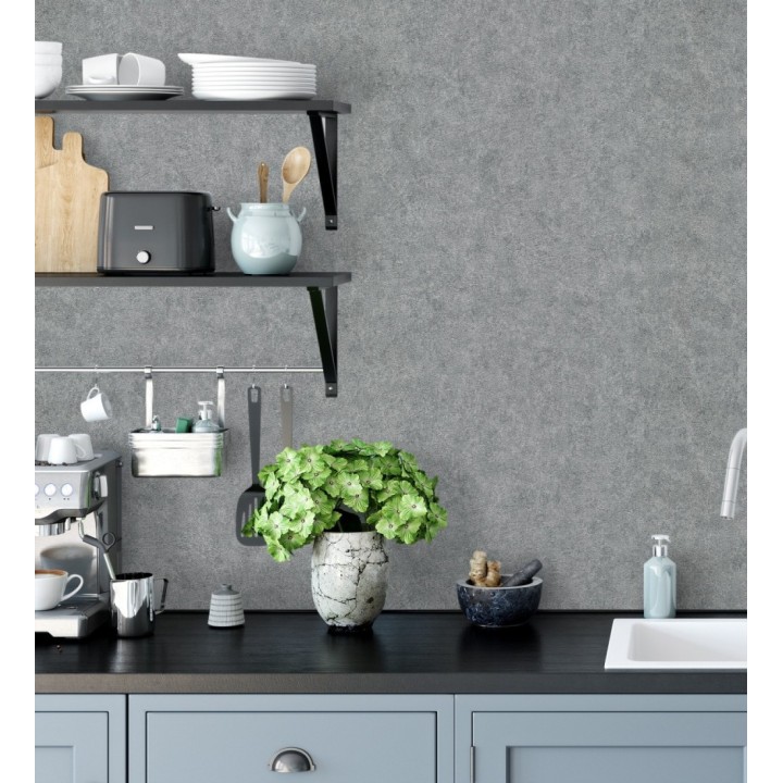 Papel pintado pizarra metalizada relieve diseño mineral - Etna Obsidian 685170