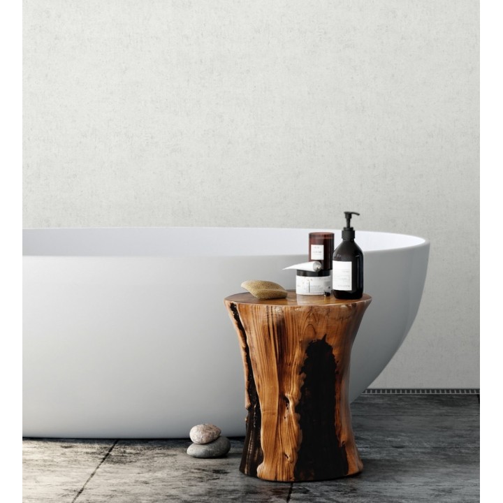 Papel pintado de pared con textura de arcilla natural en tonos grises y blancos - Aspen Mirage 685171