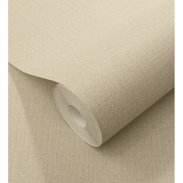 Papel pintado lino beige tostado efecto tejido natural en relieve - Flanders Linen 685174