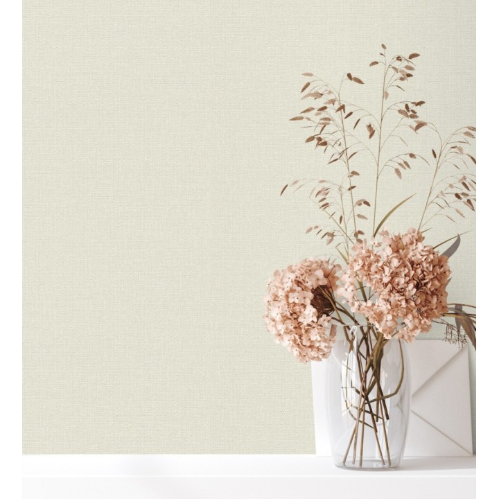 Papel pintado lino beige efecto tejido natural en relieve - Flanders Linen 685175