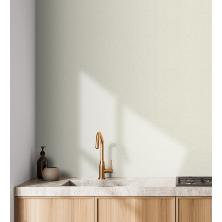 Papel pintado lino beige efecto tejido natural en relieve - Flanders Linen 685175