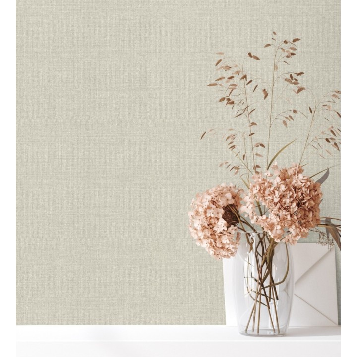 Papel pintado lino tono neutro efecto tejido natural en relieve - Flanders Linen 685176