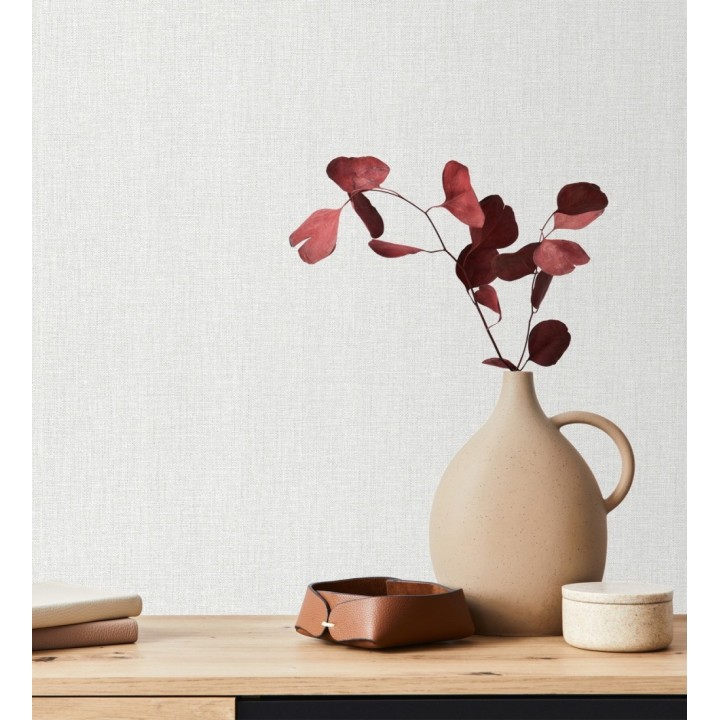 Papel pintado arpillera blanca textil - Zanzibar Raffia 685177