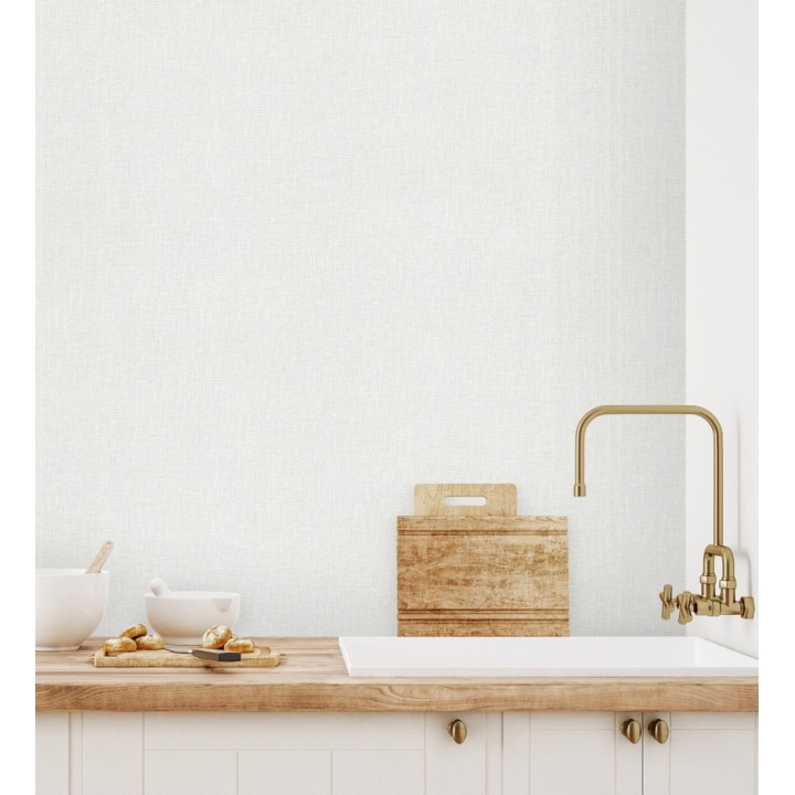 Papel pintado arpillera blanca textil - Zanzibar Raffia 685177