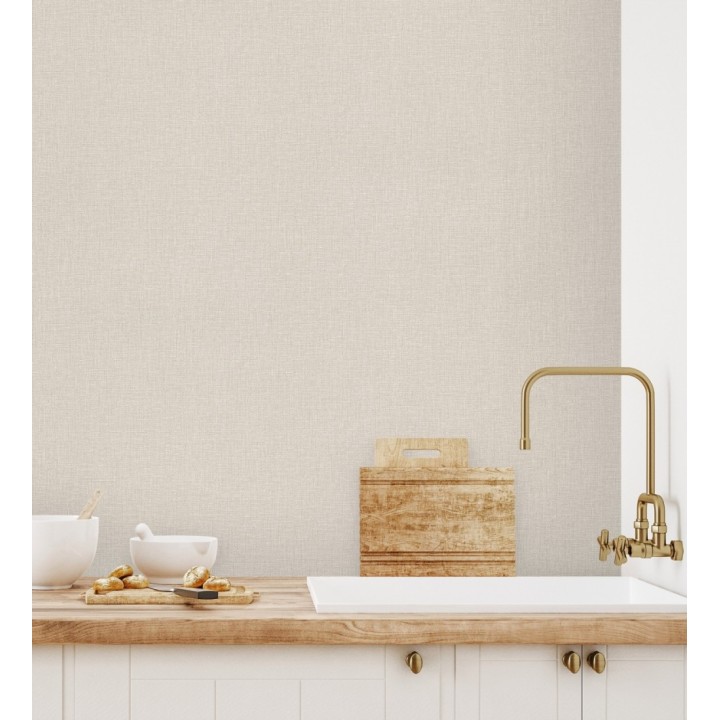 Papel pintado arpillera beige textil - Zanzibar Raffia 685178