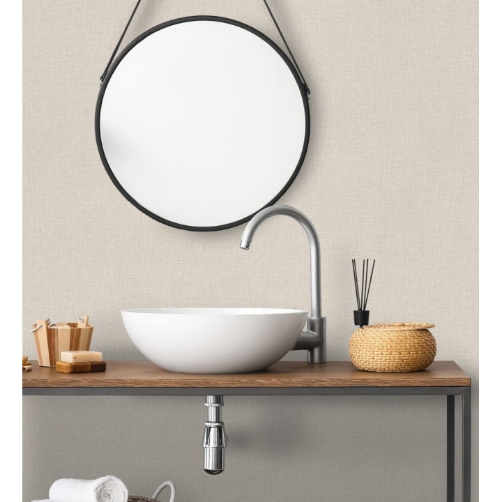 Papel pintado arpillera beige textil - Zanzibar Raffia 685178