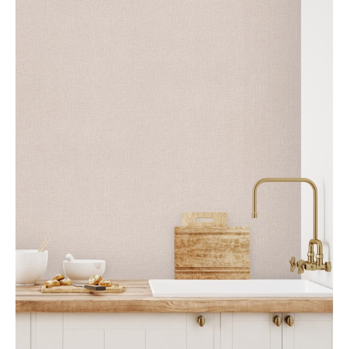 Papel pintado arpillera tono almendra textil - Zanzibar Raffia 685181