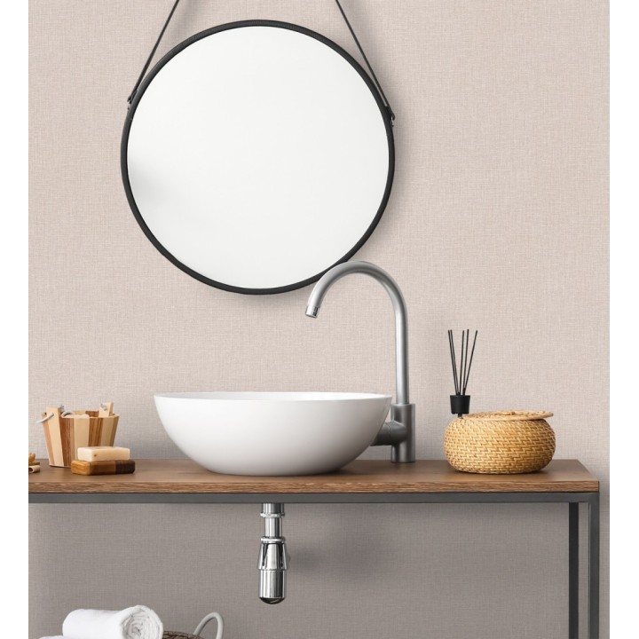 Papel pintado arpillera tono almendra textil - Zanzibar Raffia 685181