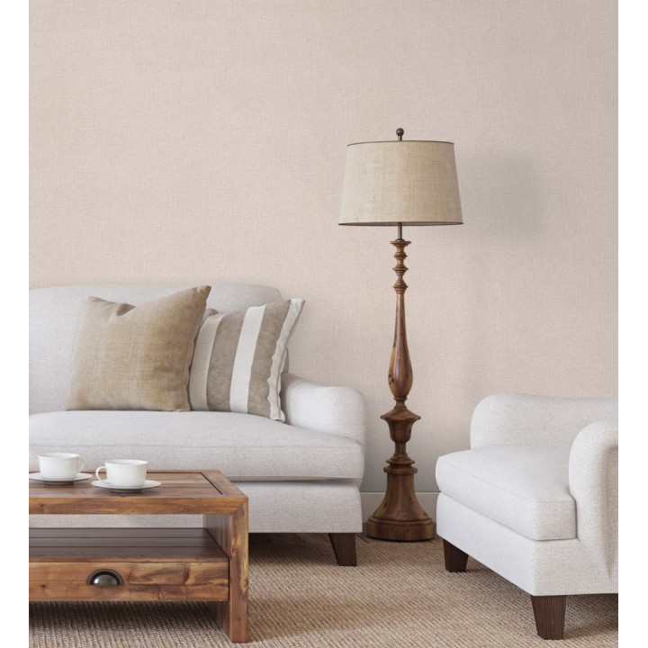 Papel pintado arpillera tono almendra textil - Zanzibar Raffia 685181