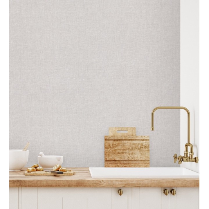 Papel pintado arpillera gris ceniza textil - Zanzibar Raffia 685183