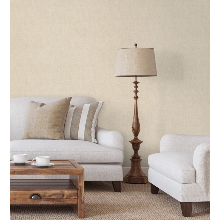 Papel pintado arpillera tono crema textil - Zanzibar Raffia 685184