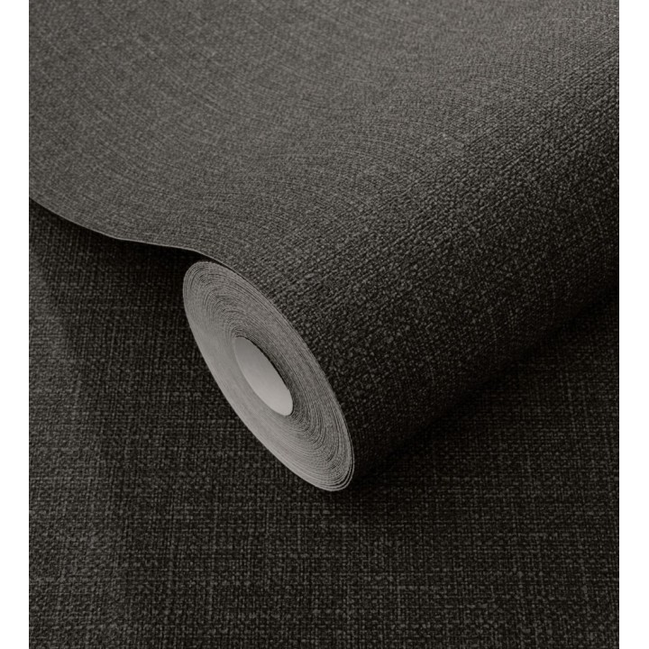 Papel pintado arpillera negra textil - Zanzibar Raffia 685185