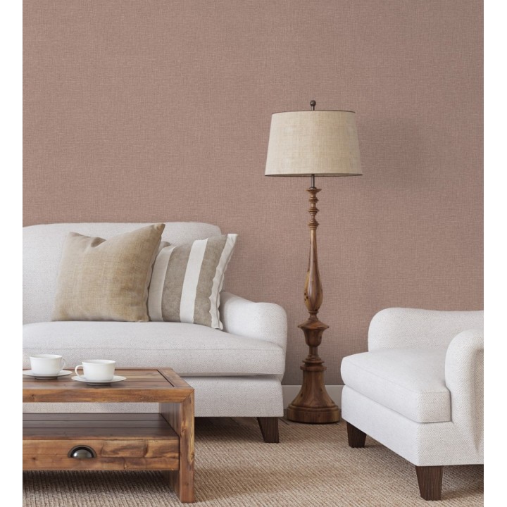 Papel pintado arpillera tono teja textil - Zanzibar Raffia 685186