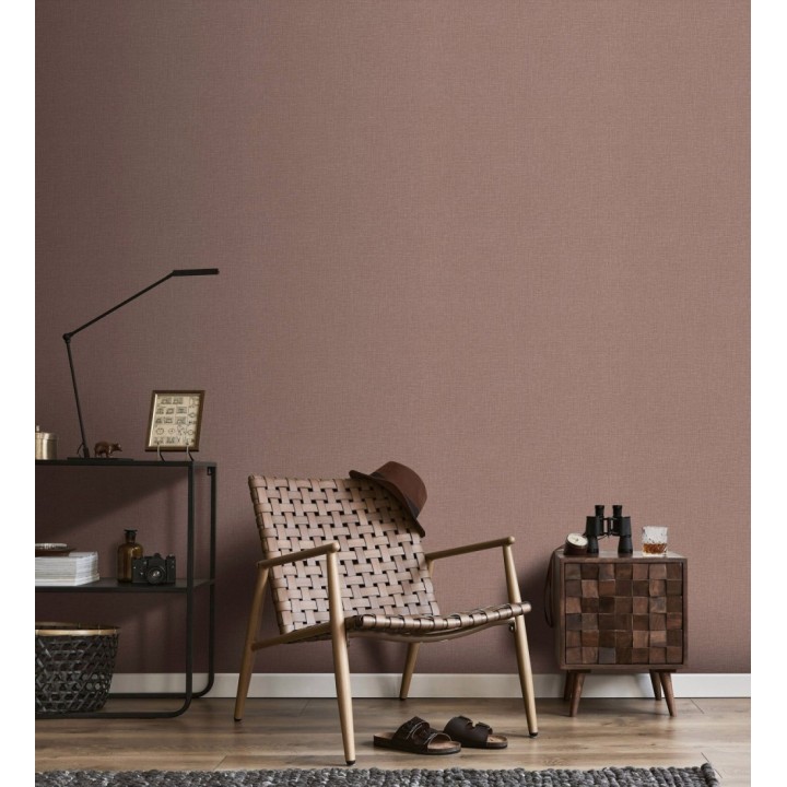 Papel pintado arpillera tono teja textil - Zanzibar Raffia 685186