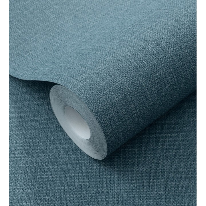 Papel pintado arpillera azul textil - Zanzibar Raffia 685187