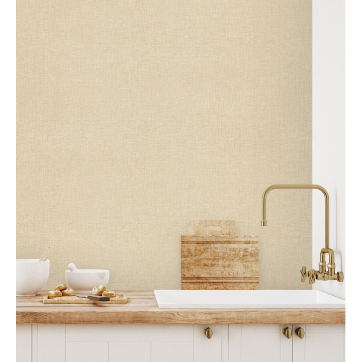 Papel pintado arpillera tono arena textil - Zanzibar Raffia 685189