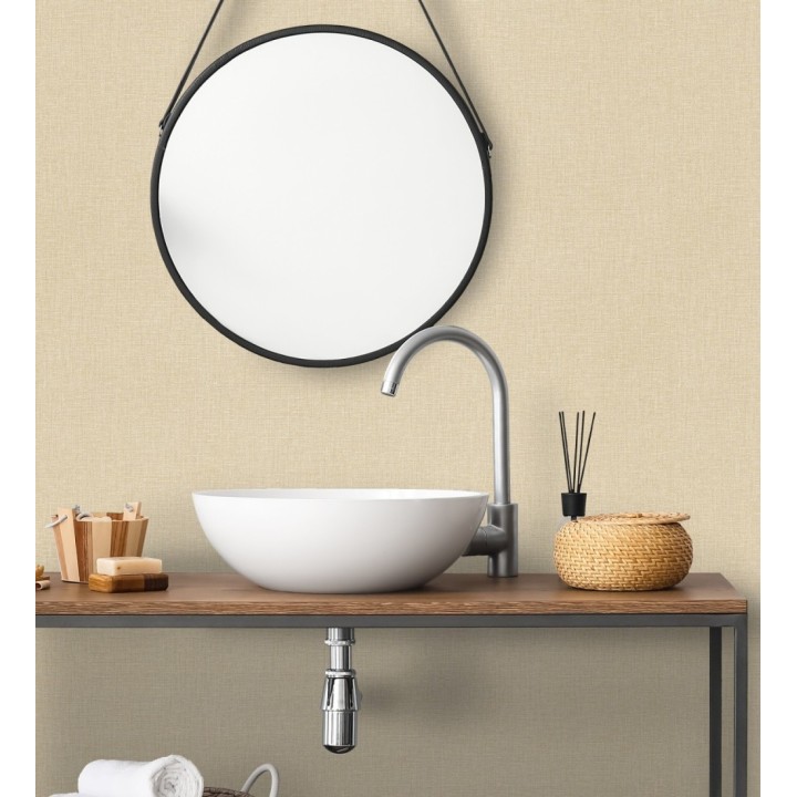 Papel pintado arpillera tono arena textil - Zanzibar Raffia 685189