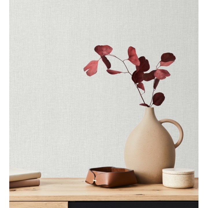 Papel pintado arpillera gris claro textil - Zanzibar Raffia 685191