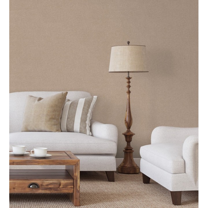 Papel pintado arpillera tono canela textil - Zanzibar Raffia 685192