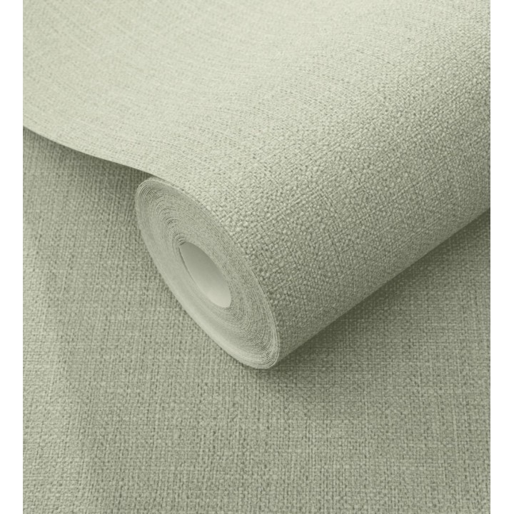 Papel pintado arpillera verde celadón textil - Zanzibar Raffia 685194