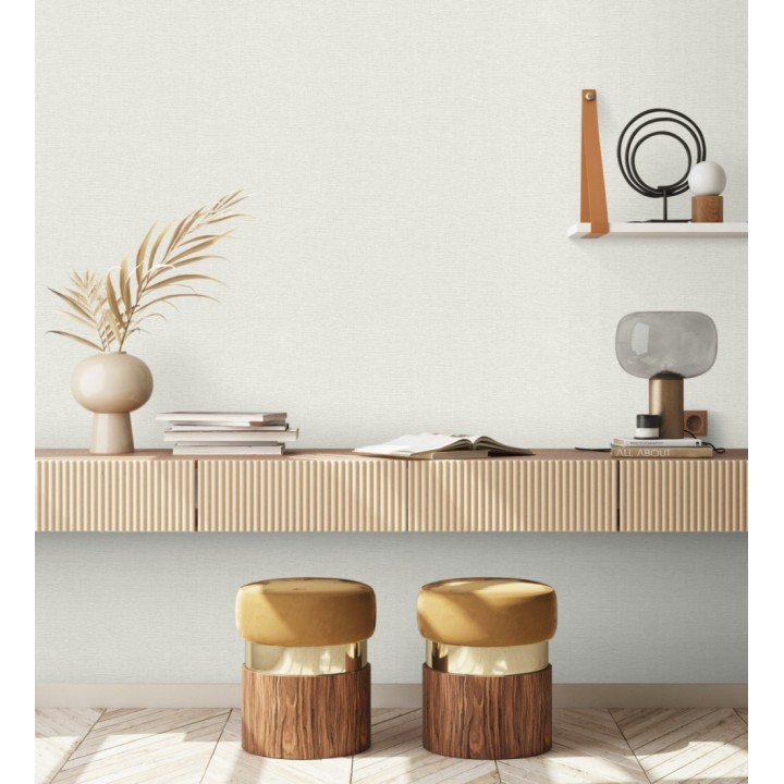 Papel pintado hilos de lino blanco roto - Andine Weave 685206