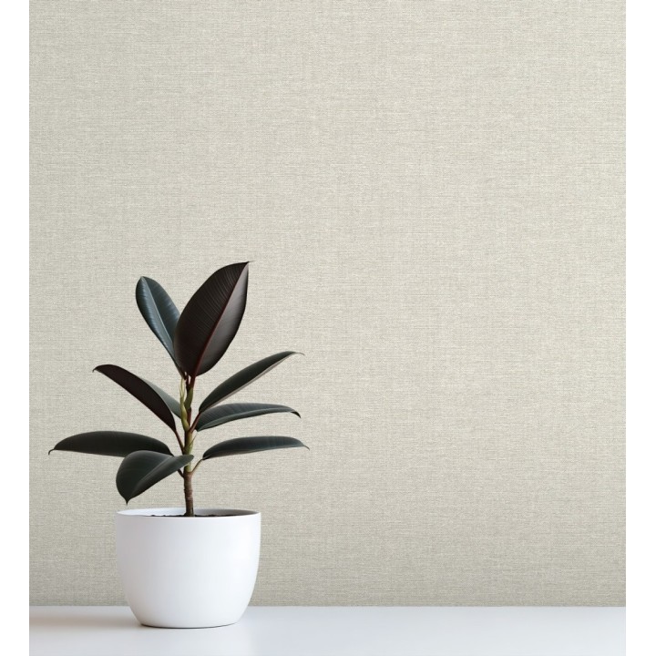 Papel pintado hilos de lino beige neutro - Andine Weave 685214
