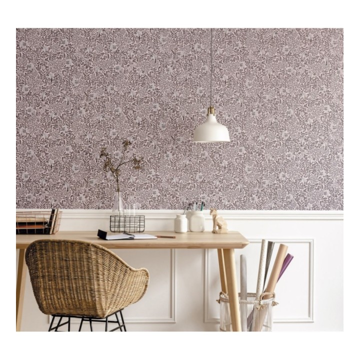 Papel pintado de mapaches y hojas fondo rosa - Raccoon Forest 126776