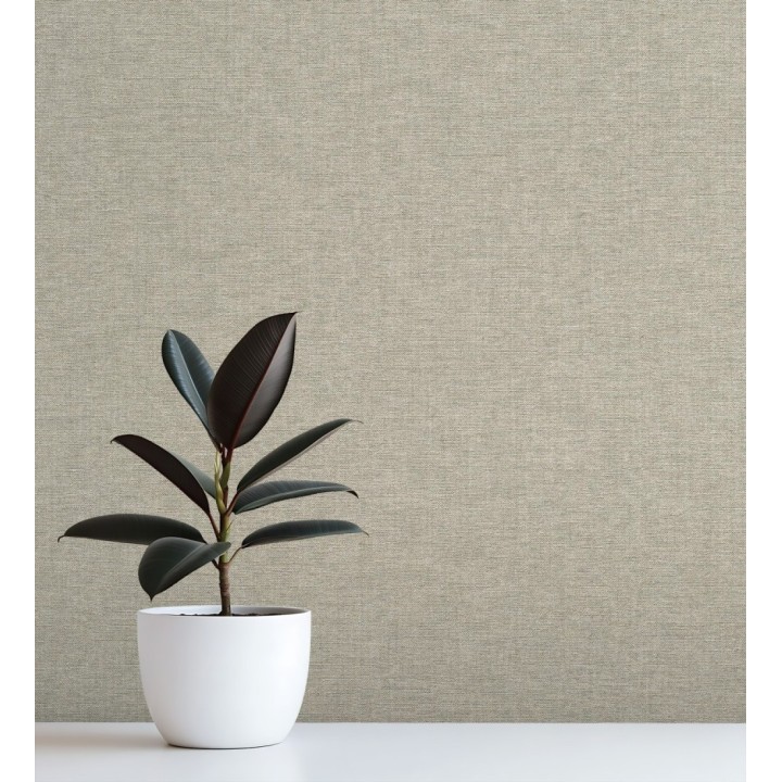 Papel pintado hilos de lino gris piedra - Andine Weave 685220