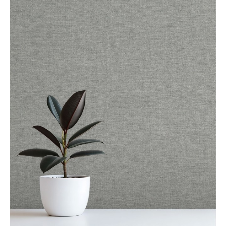 Papel pintado hilos de lino gris plomo - Andine Weave 685222